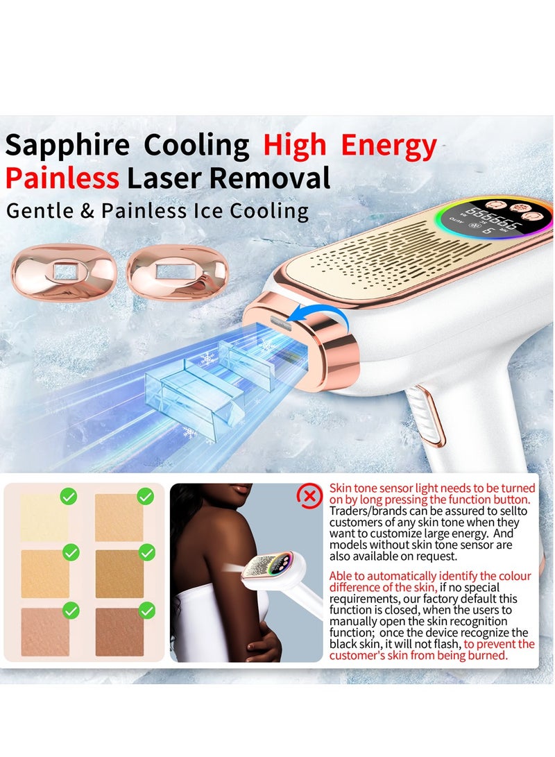 IPL Laser Hair Removal for Women and Men, 45°F Ice Cooling Laser Hair Removal Device for Face & Body, At-Home Painless Hair Remover with Long-Lasting Results, Smooth Skin Gift - Image 4